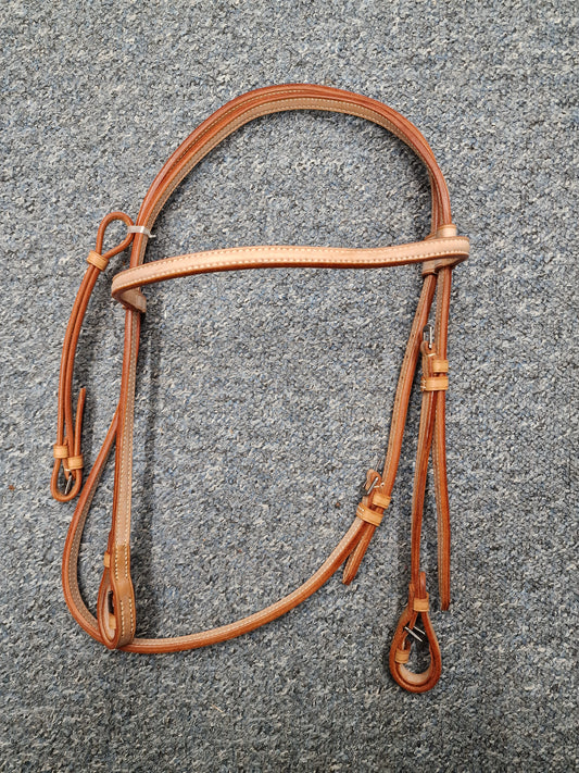 Cob English leather western bridle