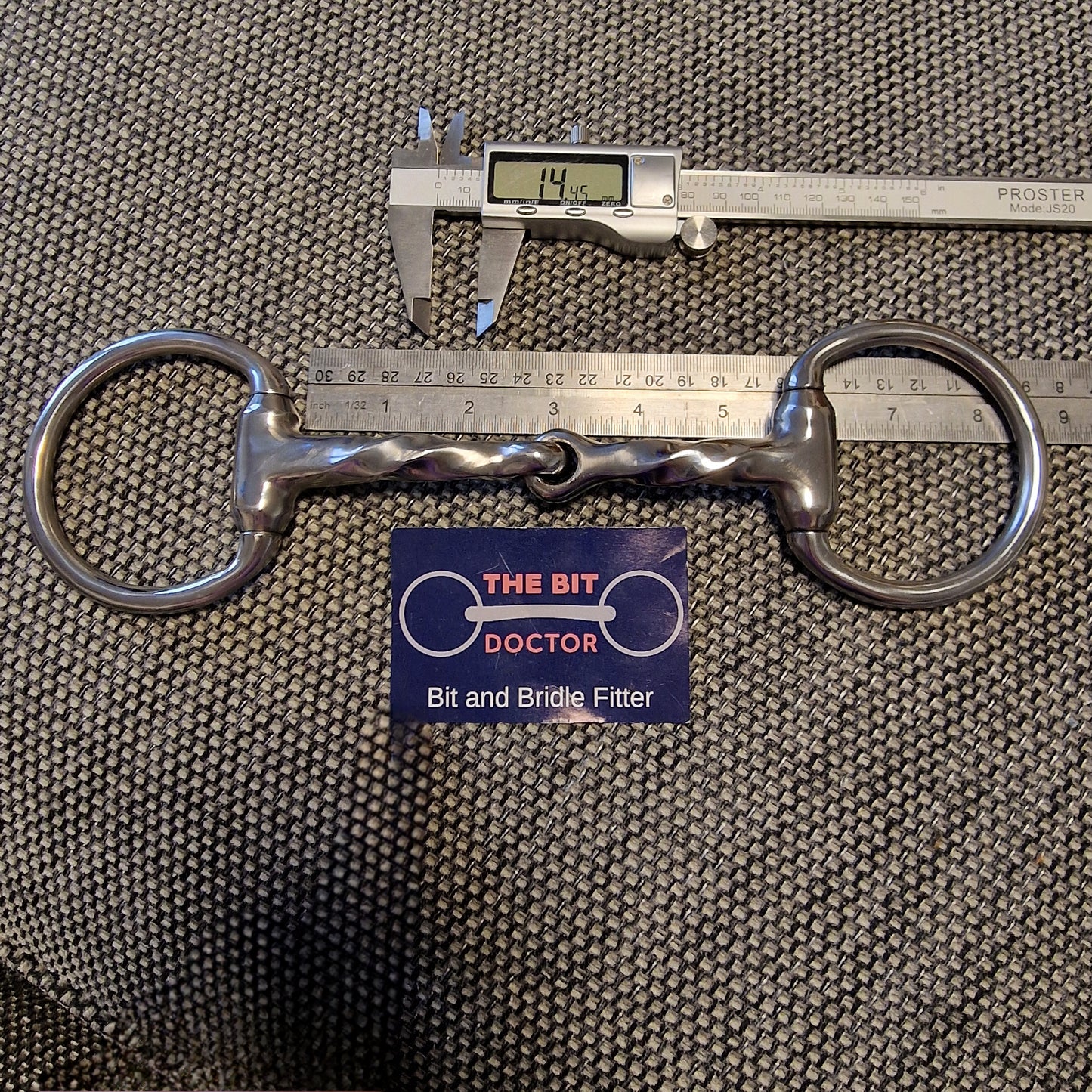 5.5" Custom made eggbutt slow twisted snaffle bit B599