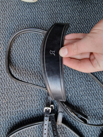 Full black horsemanship saddlery bridle