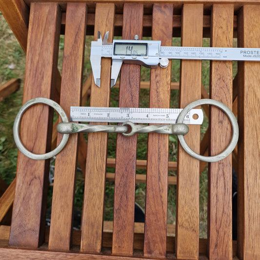 5.25" nickel twisted loose ring snaffle bit B58