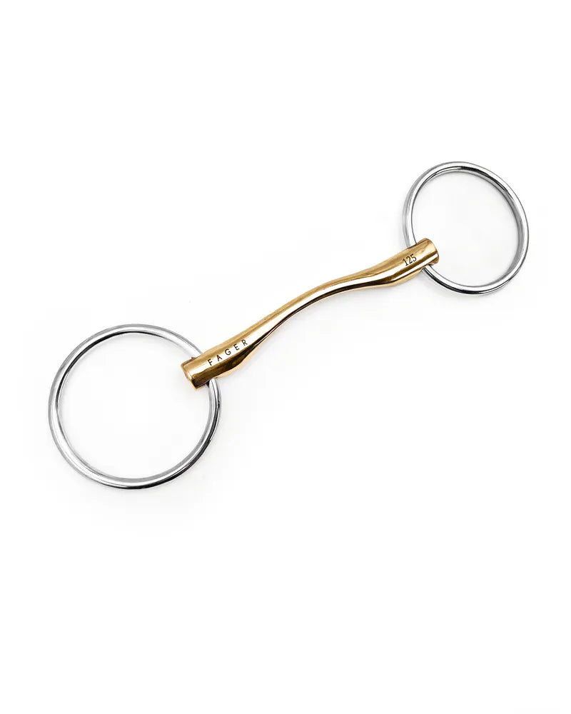 Fager Owen Gold Loose Ring Snaffle Bit