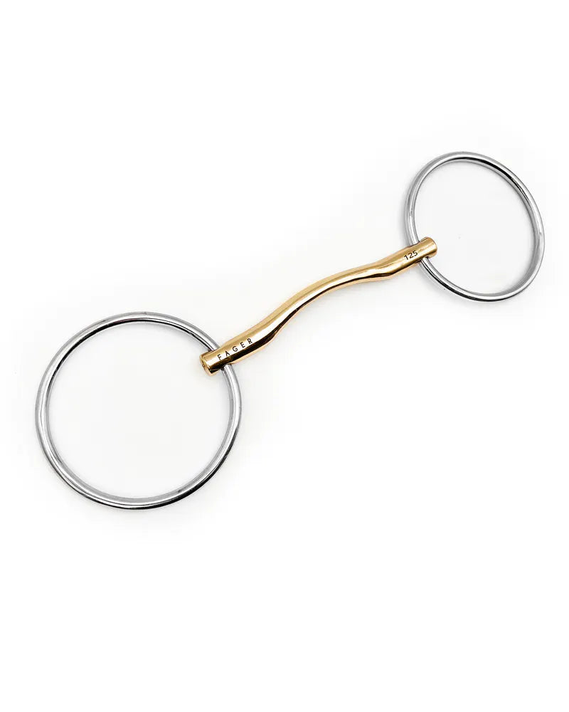 Fager Valerie Gold Loose Ring Snaffle Bit