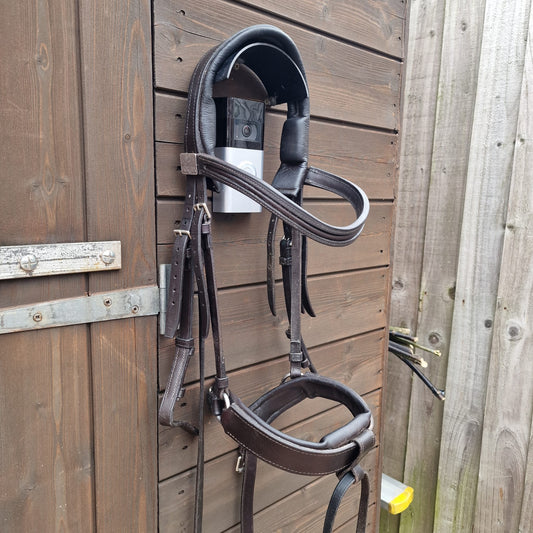 Standard horse / cob fairfax cavesson bridle in brown