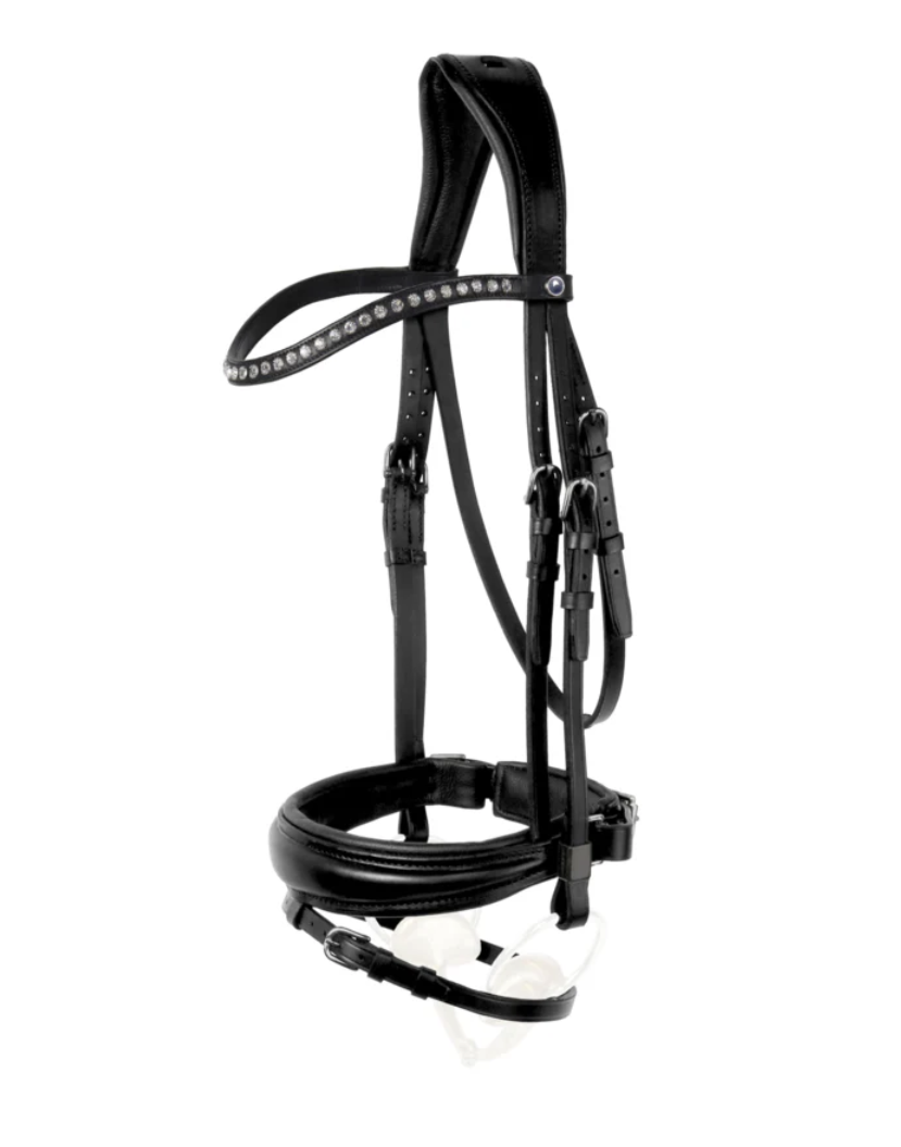 Stubben 3 in 1 Clare Double Bridle With Crystal Browband