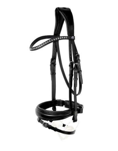 Stubben 3 in 1 Clare Double Bridle With Crystal Browband