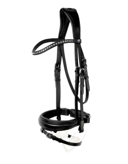 Stubben 3 in 1 Clare Double Bridle With Crystal Browband
