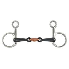 Shires Black Sweet Iron Copper Lozenge Hanging Cheek Snaffle Bit