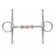 Shires Copper Lozenge Roller Full Cheek Snaffle Bit
