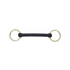 Shires Brass in-Hand Rubber Covered Loose Ring Snaffle Bit