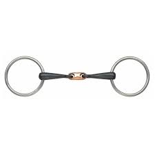 Shires Black Sweet Iron Copper Lozenge Loose Ring Snaffle Bit