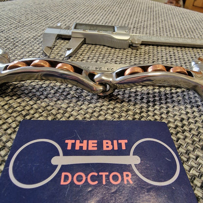 5.5" Custom curved copper roller magennis d-ring snaffle B742