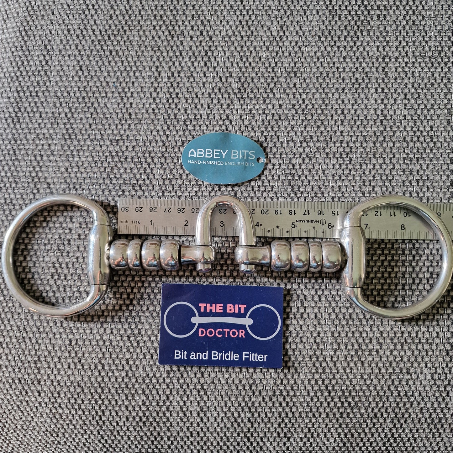 6" new abbey custom made hanoverian cherry roller ported  eggbutt snaffle bit B502