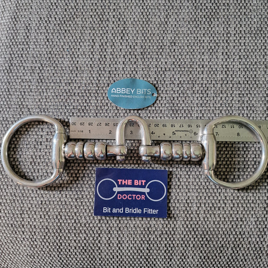 6" new abbey custom made hanoverian cherry roller ported  eggbutt snaffle bit B502