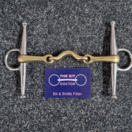 Full cheek copper half moon ported neat sides snaffle bit