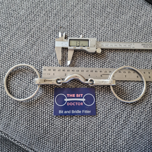 5.5" loose ring half moon jointed port snaffle Bit B1281