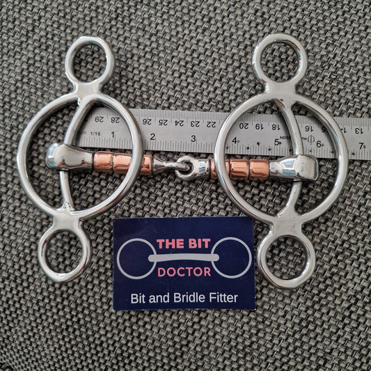 5.25" new abbey custom copper roller swivel gag bit B650