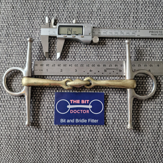 6.25" copper lozenge full cheek snaffle bit B651