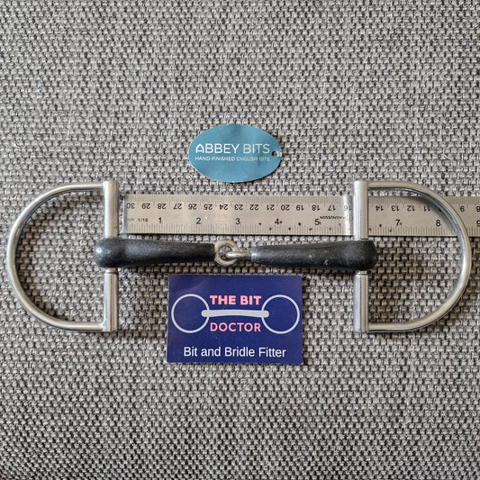 5.75" new abbey custom vulcanite jointed d-ring snaffle bit B106