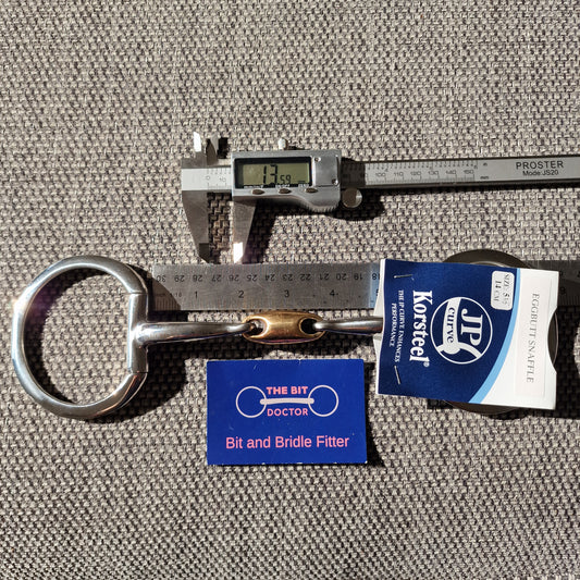 5.5" korsteel JP Curve eggbutt  copper lozenge snaffle bit - new B471