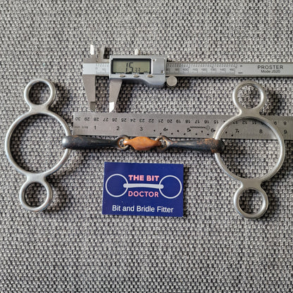 6" sweet iron copper lozenge 2.5 ring universal gag Bit B1454