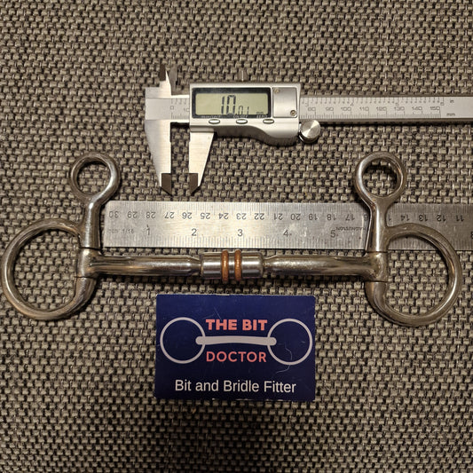 5.5" hanging cheek barrel copper roller Snaffle Bit B908