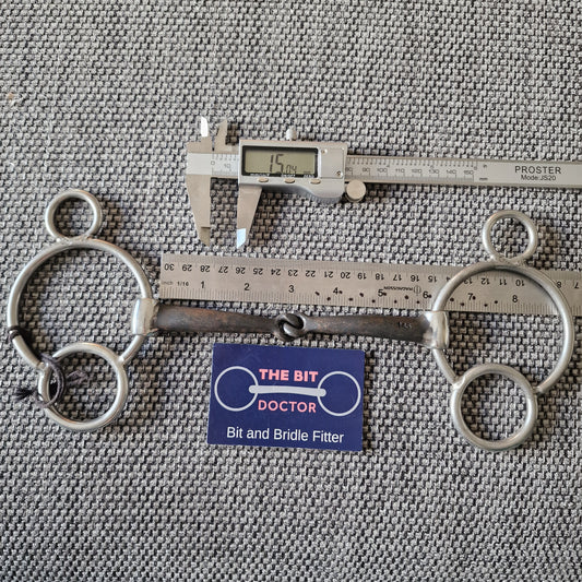 5.75" New Beris Black Sweet Iron jointed universal gag bit B274
