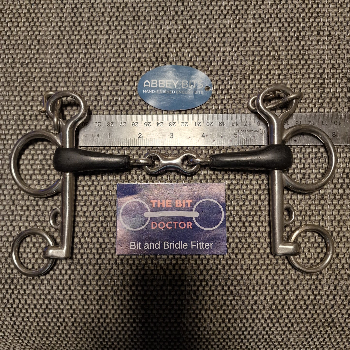 5.75" new abbey custom vulcanite french link pelham bit B1121
