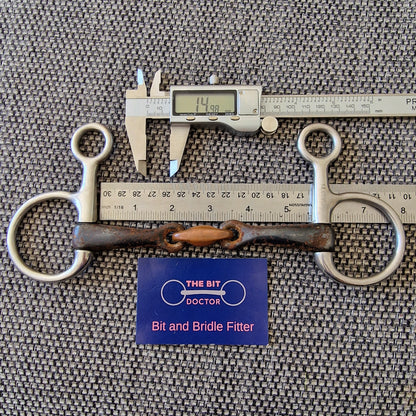 5.5" Hanging Cheek sweet iron copper lozenge Snaffle bit B414