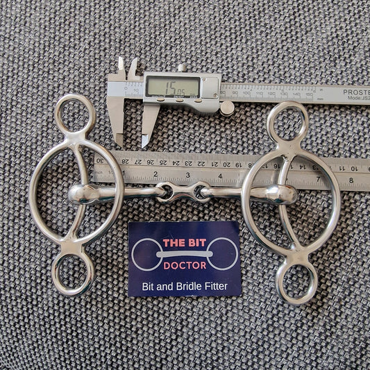 5.5" custom made 2-ring swivel gag universal French Link Snaffle bit B411