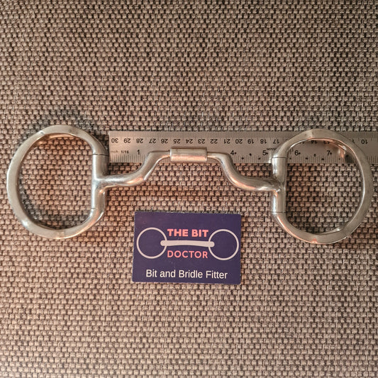 5" myler mb05 wide ported barrel eggbutt snaffle with hooks Bit B1792
