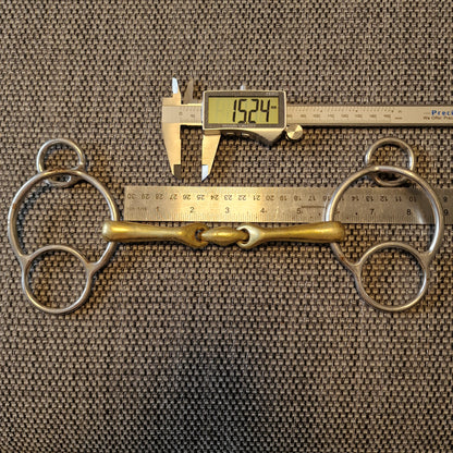 5.5" anatomical copper lozenge 2.5 ring universal gag bit B1202