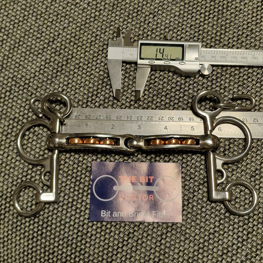 5.25" custom made curved copper roller magennis baby pelham Bit B1160