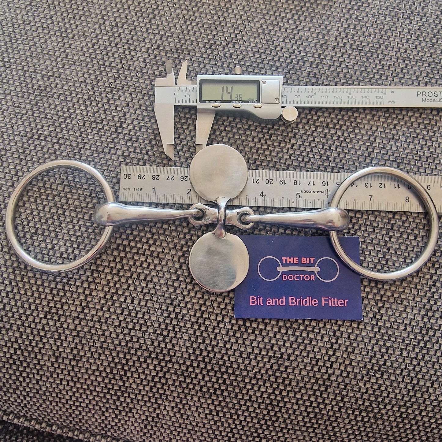 5.5" Abbey custom tongue spinner loose ring snaffle bit B1128