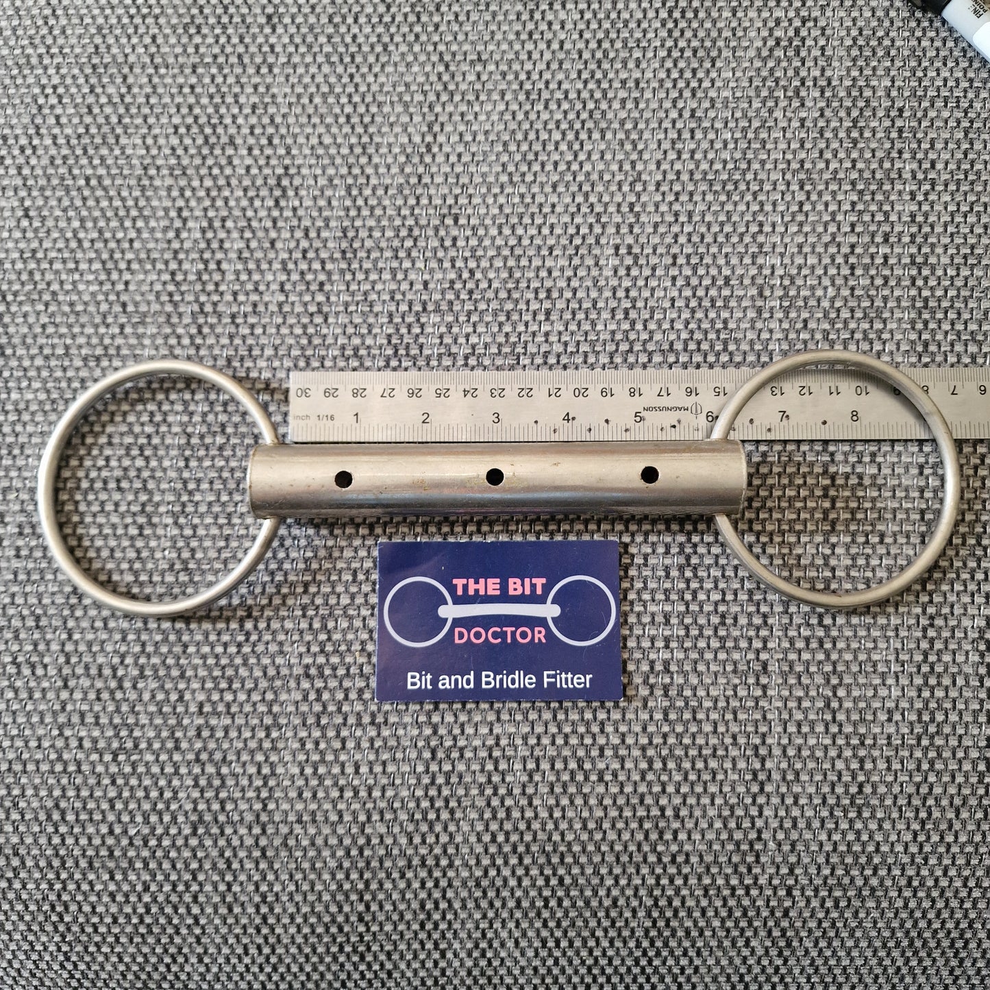 5.75" vintage flute windsucker loose ring snaffle Bit B1743