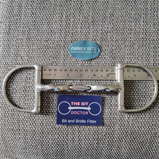 5.5" new Abbey custom curved twisted lozenge d-ring snaffle Bit B911