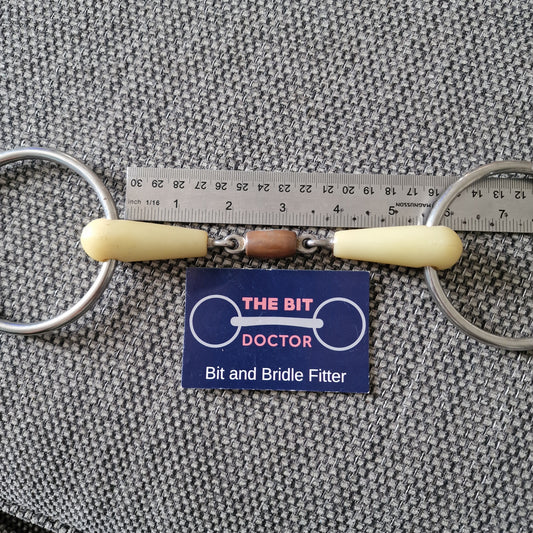 5.25" happy mouth copper roller lozenge loose ring snaffle Bit B1835
