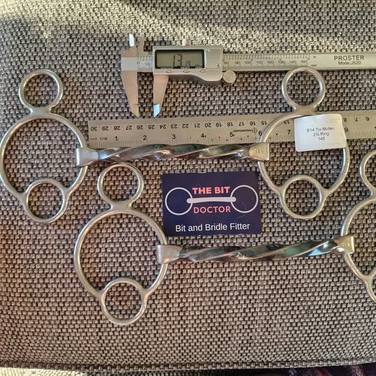 5.75" 145mm bombers twisted mullen 2.5 ring universal gag bit B396