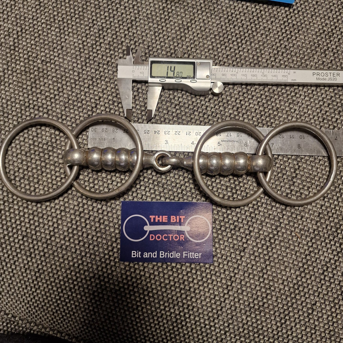 6" Abbey custom cherry roller wilson loose ring snaffle bit B624