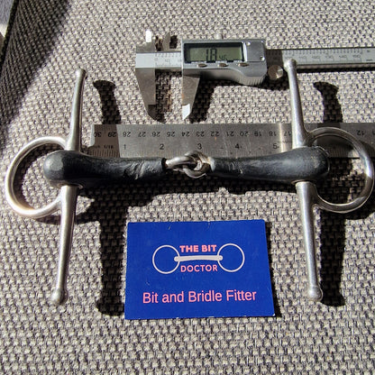 5.25" Abbey vulcanite jointed full cheek snaffle bit B873
