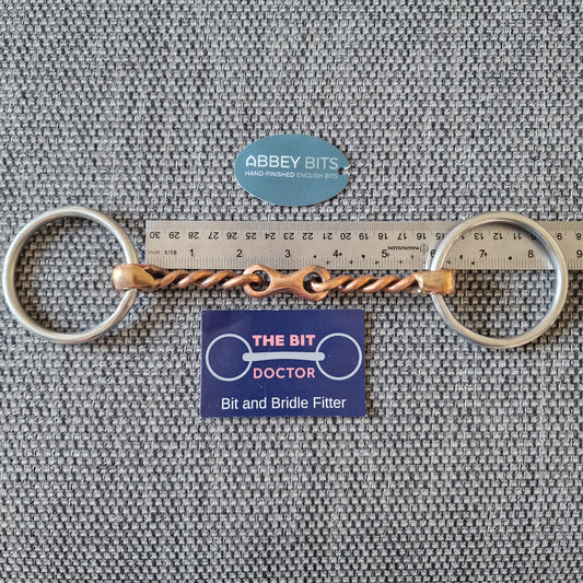 5.75" new Abbey custom copper twisted wire french link loose ring snaffle Bit B1486