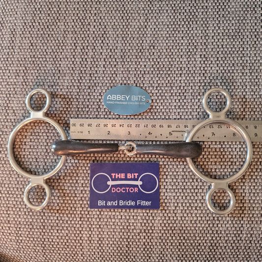5.5" new Abbey custom vulcanite jointed 2-ring universal Bit B1035