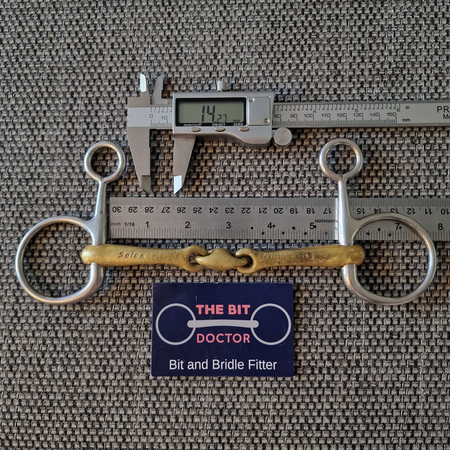5.5" 14mm neue schule tranz angle lozenge hanging cheek snaffle Bit B1273