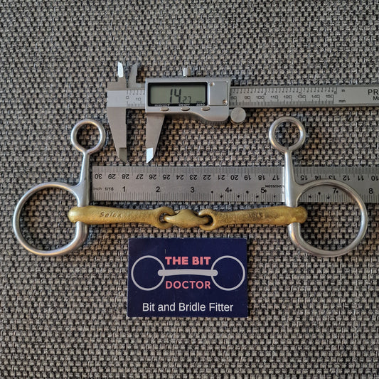 5.5" 14mm neue schule tranz angle lozenge hanging cheek snaffle Bit B1273