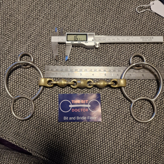 6" copper Waterford 2-ring universal gag bit B762