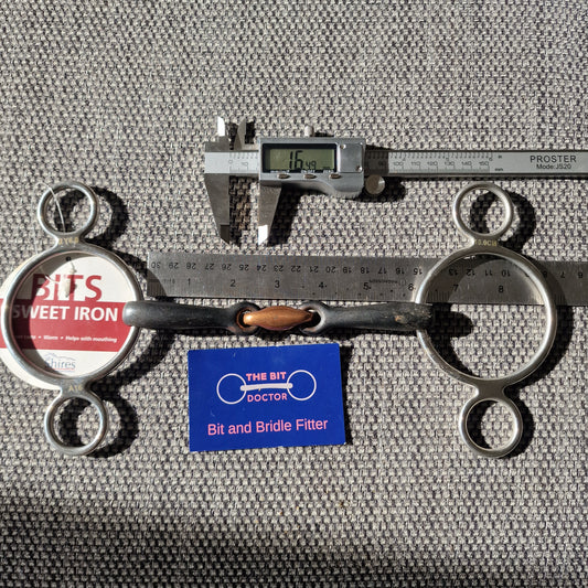 6" shires sweet iron copper lozenge 2-ring gag Bit B1549