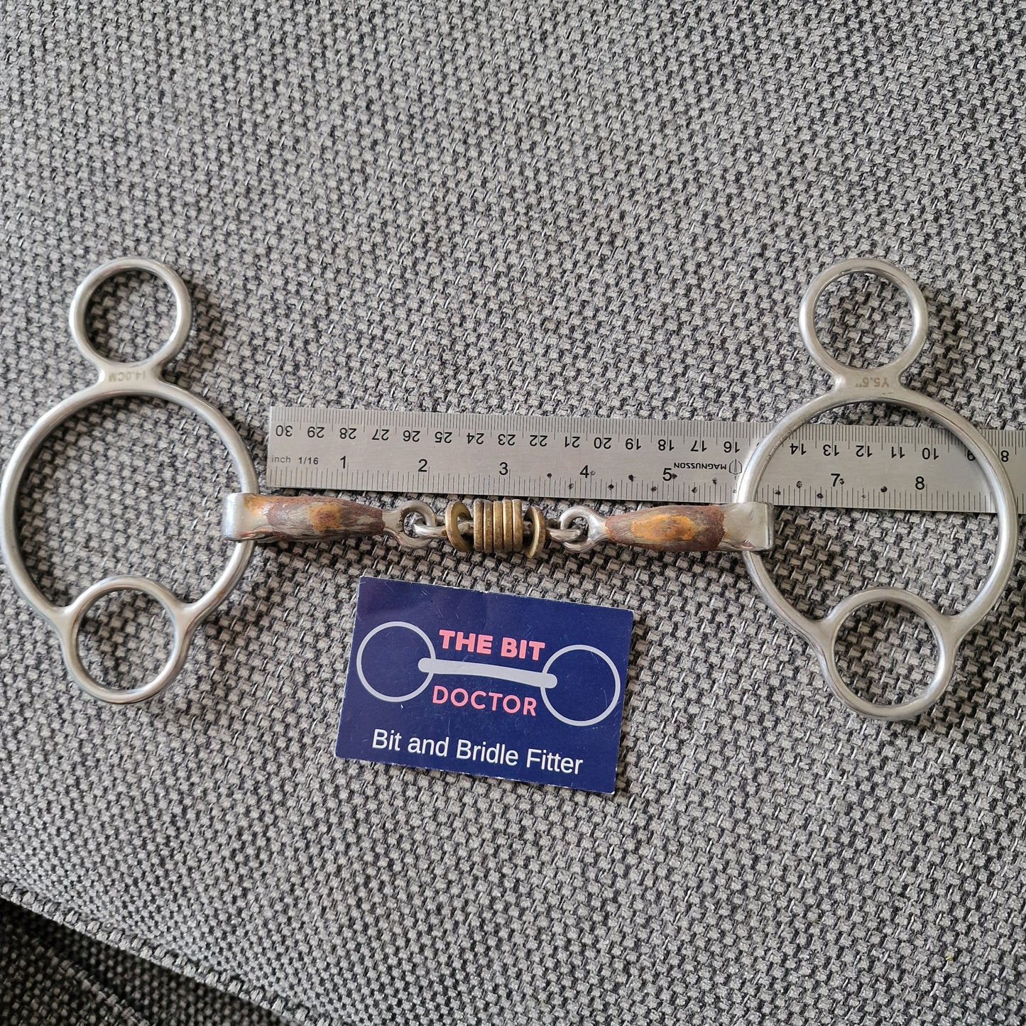 5.5" sweet iron copper roller link 2-ring universal gag bit B1215