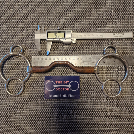 6" expert bits blu sweet iron ported 2.5 ring universal gag Bit B1293