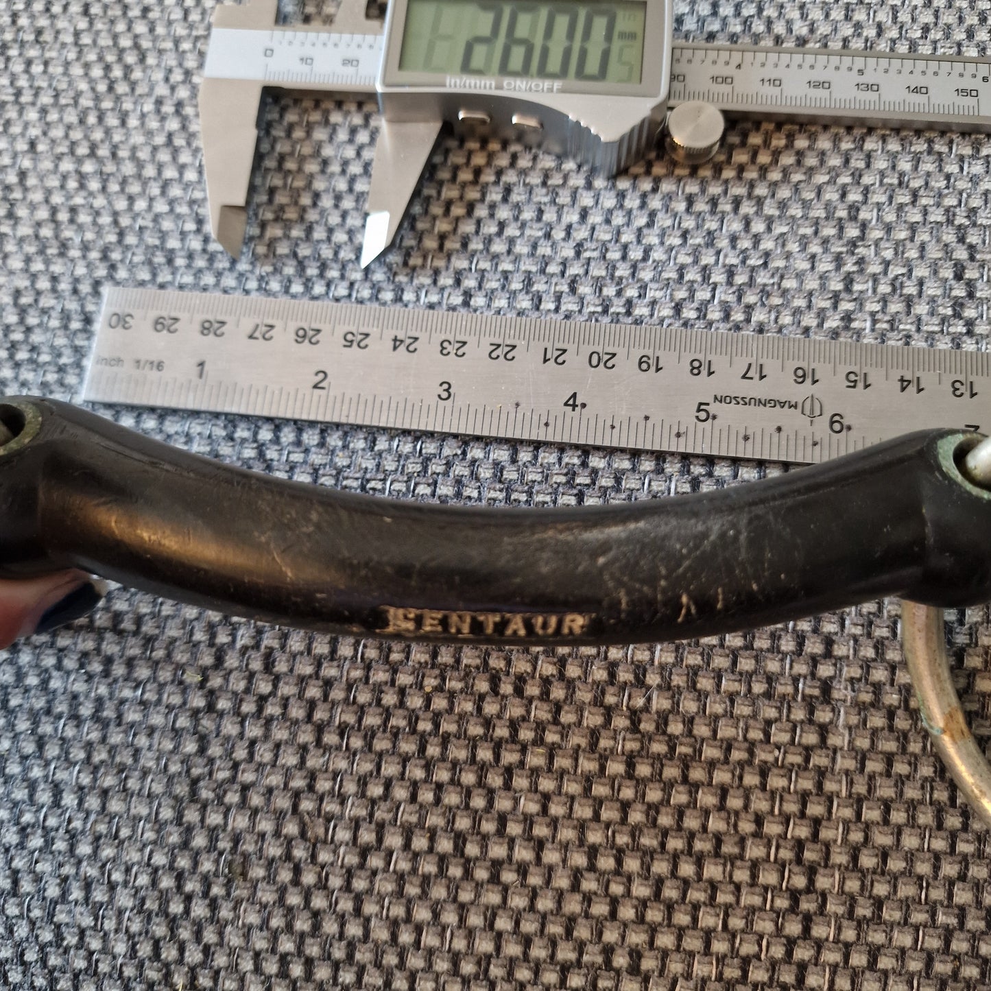 5.75" vulcanite mullen loose ring Snaffle bit B155