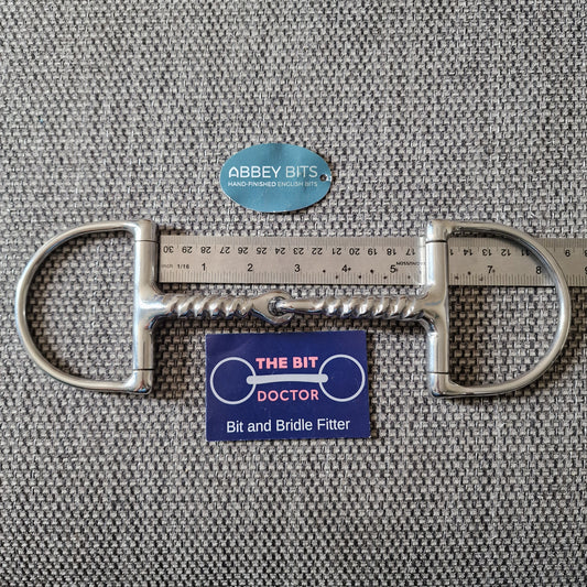 5.5" new abbey custom d-ring corkscrew twisted snaffle bit B673