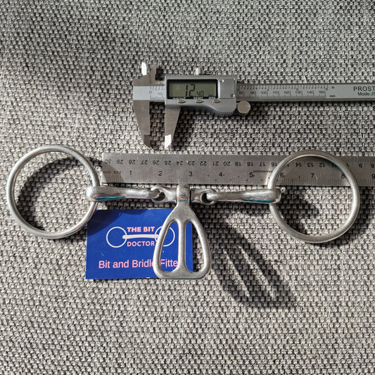 5.25" Abbey custom nagbutt tomgue plate loose ring snaffle Bit B1556
